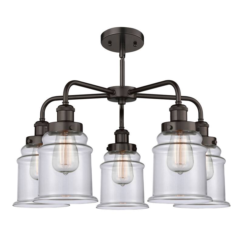 Innovations Lighting Canton 5 Light 24" Stem Hung Chandelier Bed